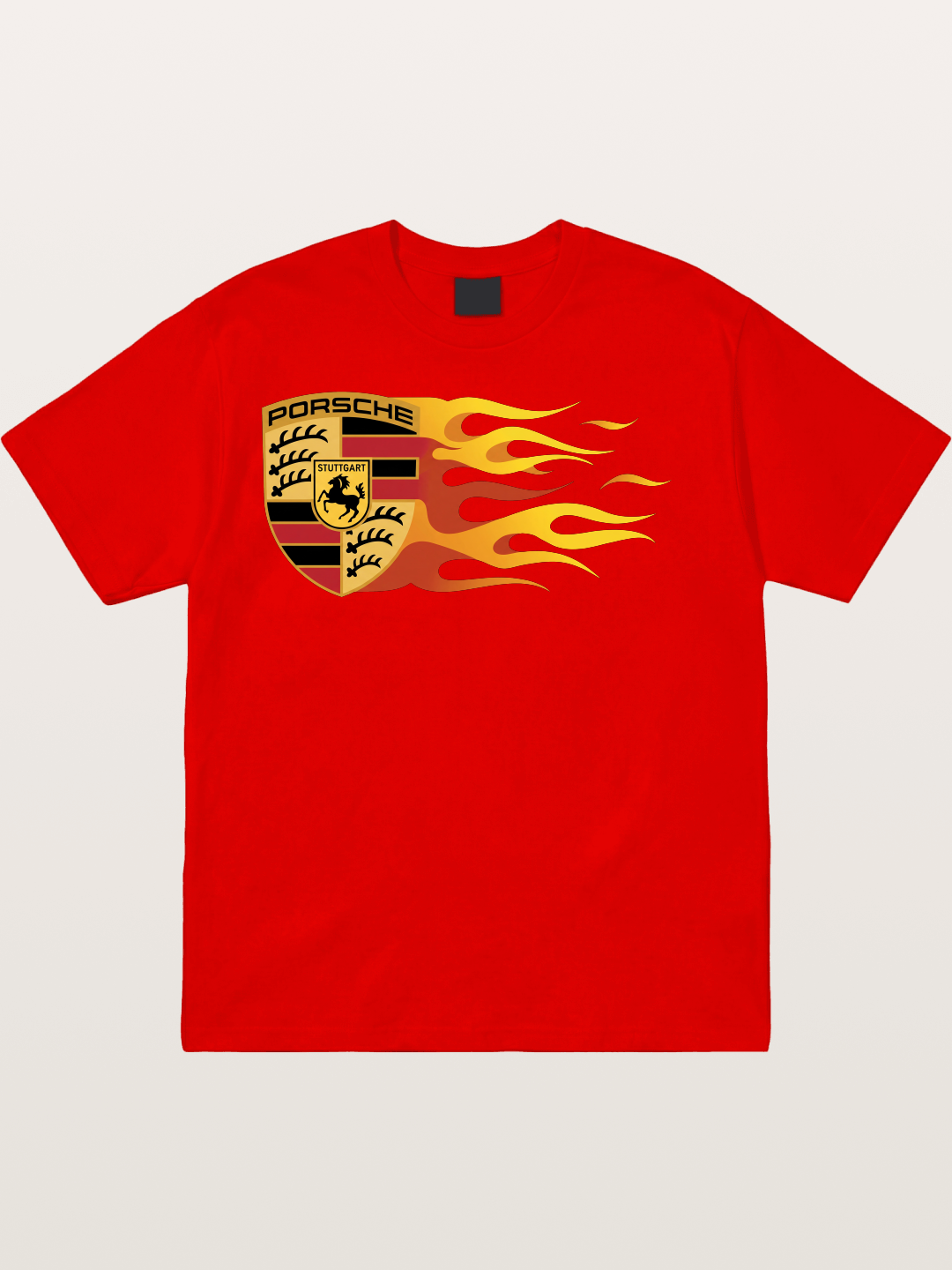 Porsche Crest With Flame Accents Cotton T-shirt