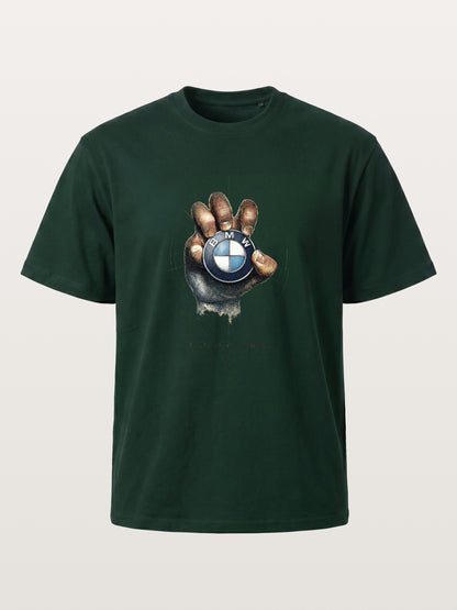 Hand Holding BMW Logo Sketch Gildan T-shirt