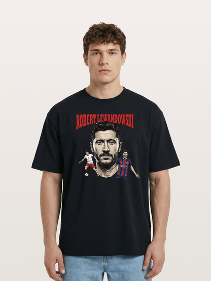 Robert Lewandowski Football Art Cotton T-shirt