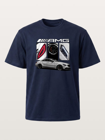 AMG Coupe Split Body Component Collage Cotton T-shirt