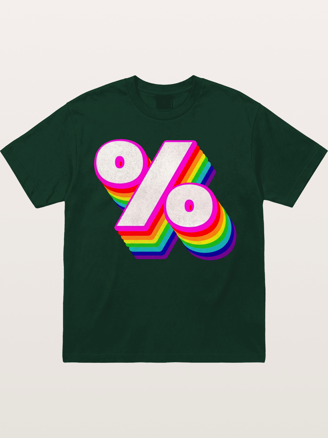 Rainbow Stacked Percent Symbol Pride Gildan T-shirt