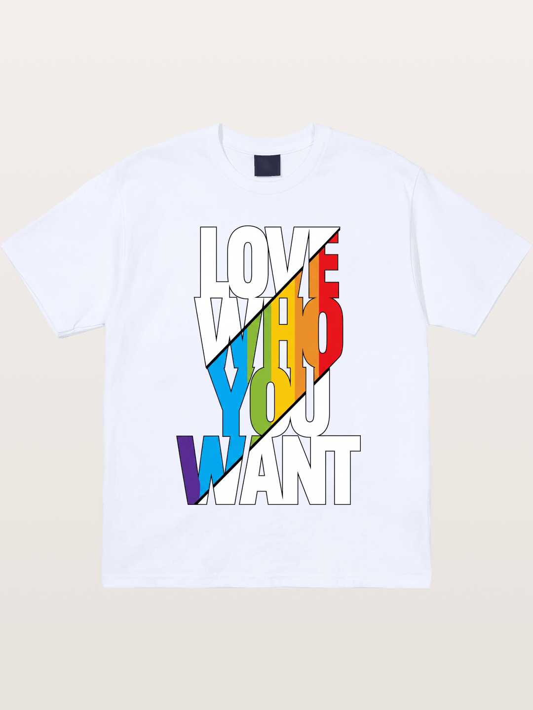 Love Who You Want Diagonal Print Gildan T-shirt