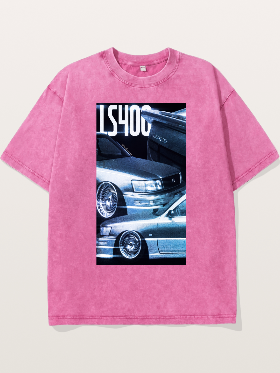 LS400 JDM Double Car Print Washed T-shirt