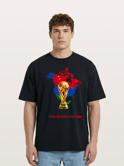 World Cup Trophy & Americas Map Cotton T-shirt