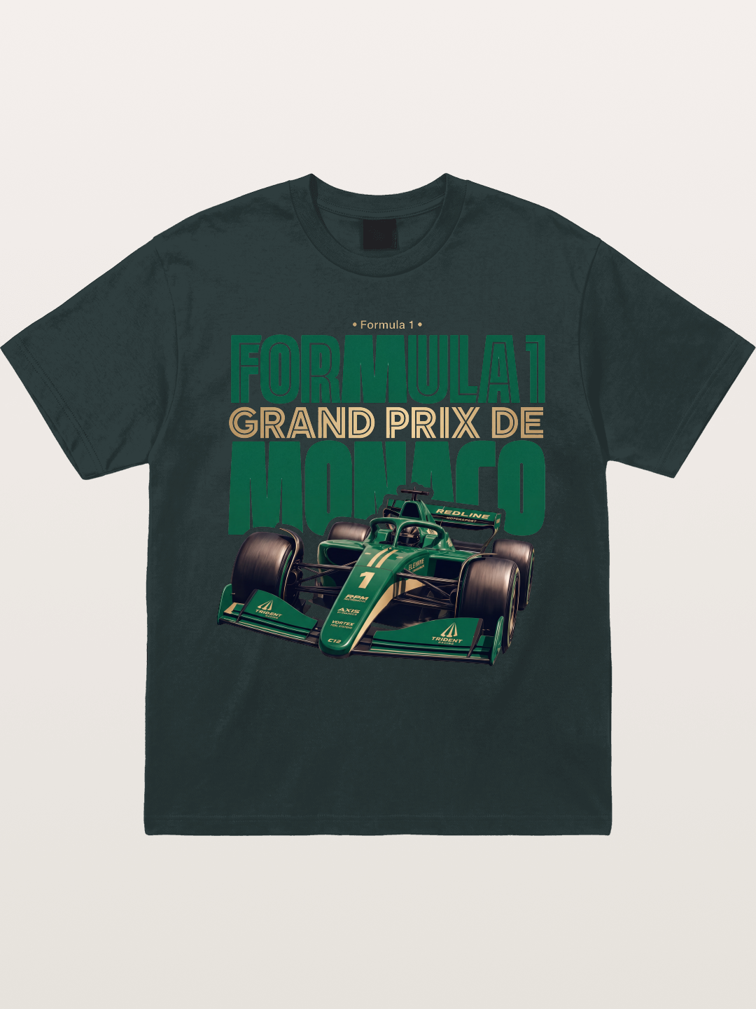 Green Monaco F1 Race Print Gildan T-shirt
