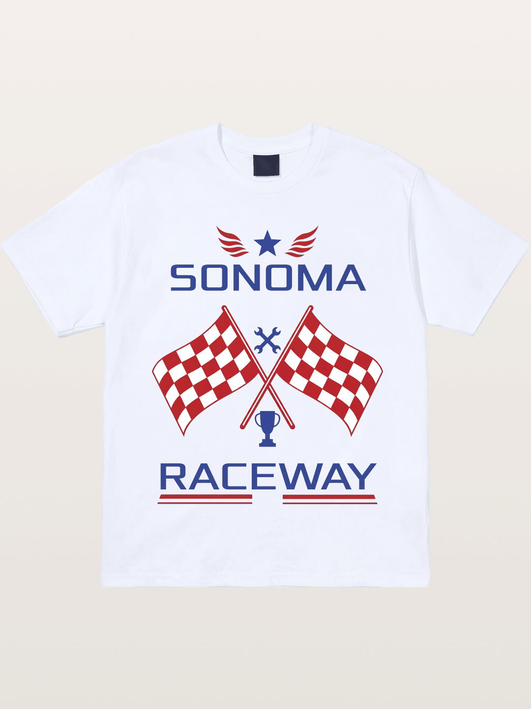 Sonoma Raceway Checkered Flag Crest Gildan T-shirt
