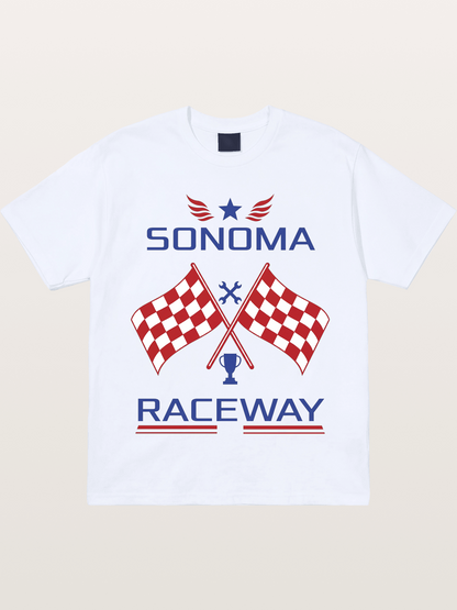 Sonoma Raceway Checkered Flag Crest Gildan T-shirt