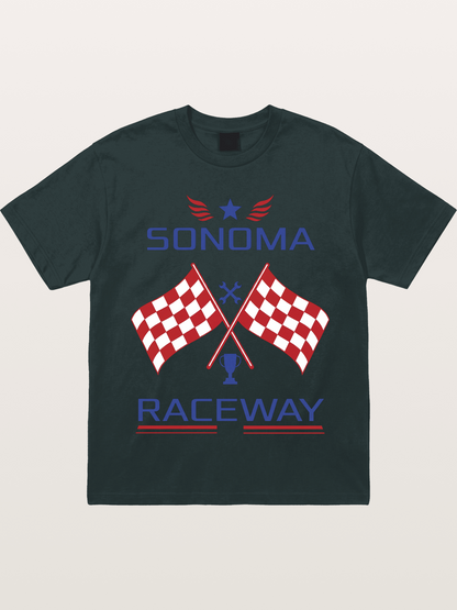 Sonoma Raceway Checkered Flag Crest Gildan T-shirt