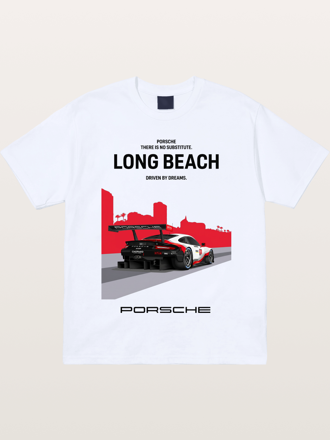 Long Beach Race Porsche Poster Gildan T-shirt
