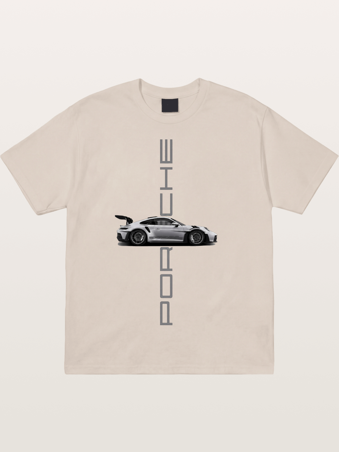 Porsche 911 Vertical Text Design Cotton T-shirt