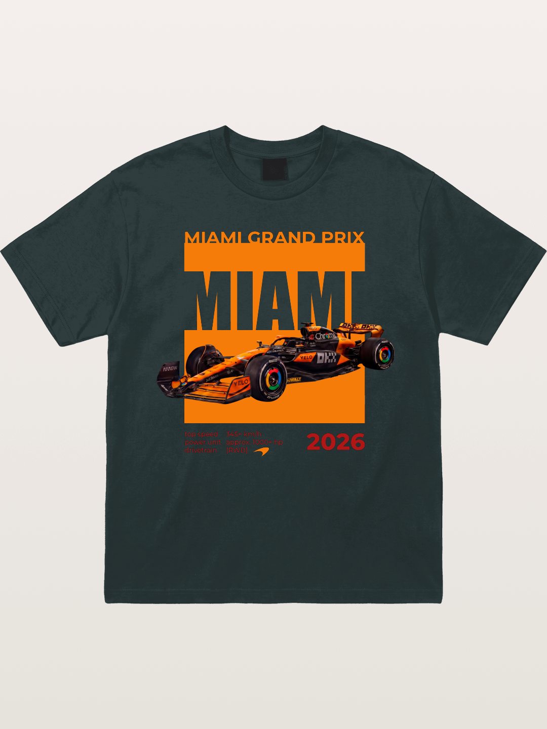 Miami GP Orange F1 Car Gildan T-shirt