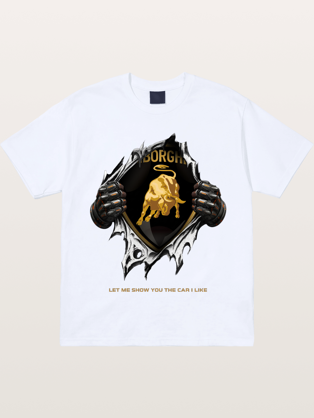 Lamborghini Bull Crest Tear Through Gildan T-shirt
