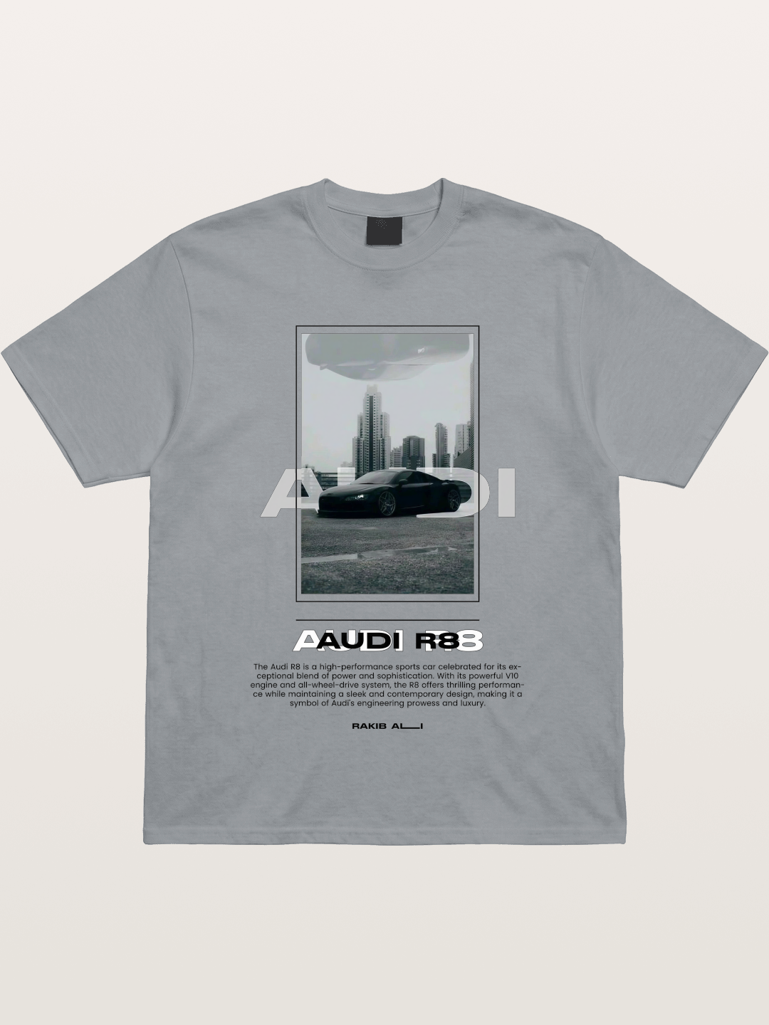 Audi R8 City Night Graphic Gildan T-shirt