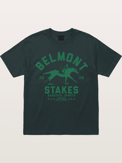 Belmont Stakes Horse Rider Silhouette Gildan T-shirt