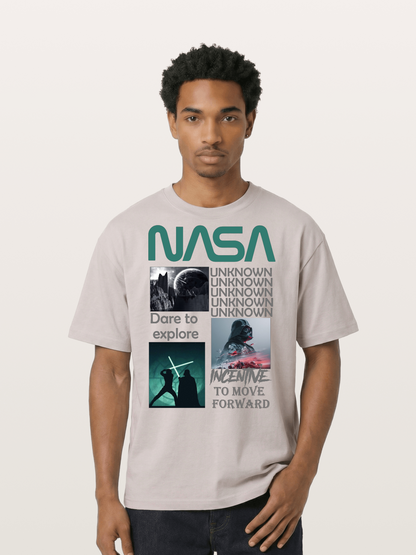 Space Sci-Fi NASA Star Wars Collage Cotton T-shirt