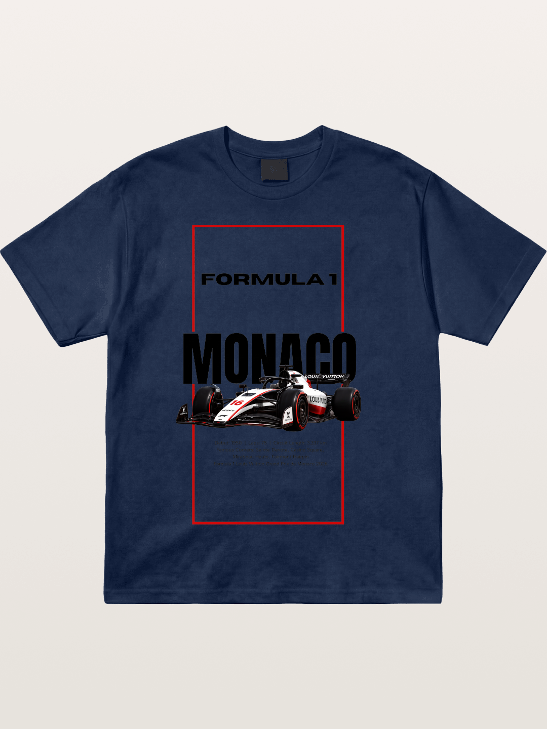 Monaco F1 Minimal Typography Cotton T-shirt