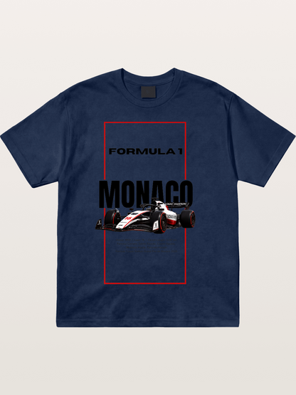 Monaco F1 Minimal Typography Cotton T-shirt