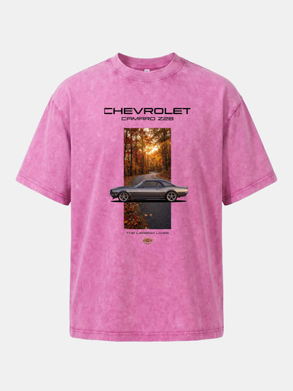Camaro Z28 Desert Sunset Art Washed T-shirt