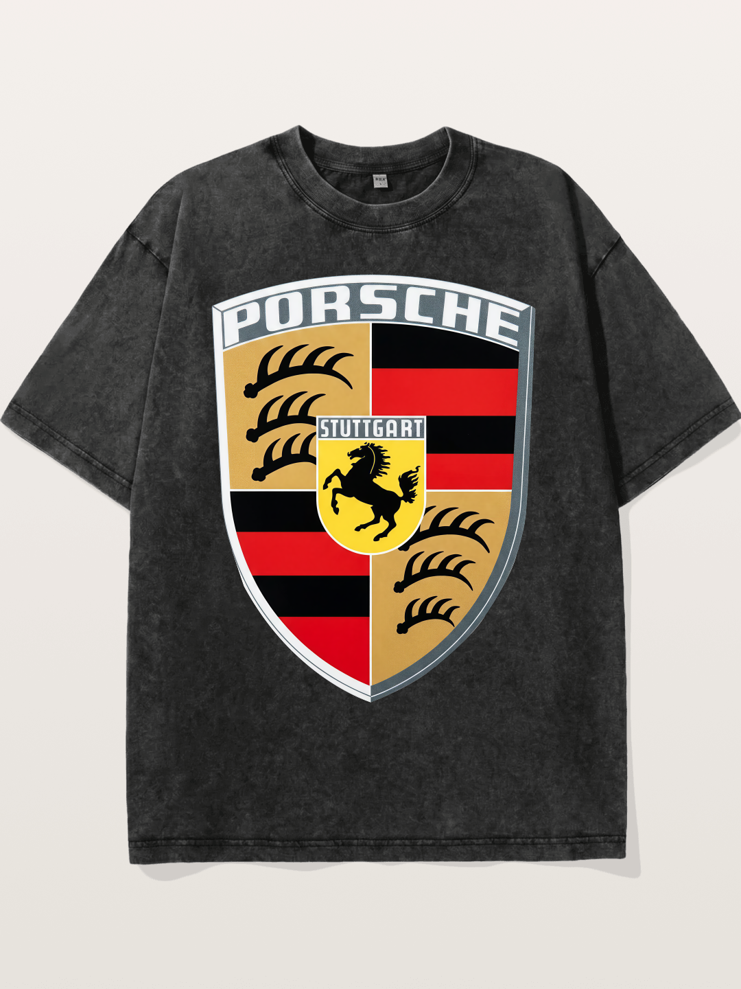 Porsche Crest Shield Design Washed T-shirt