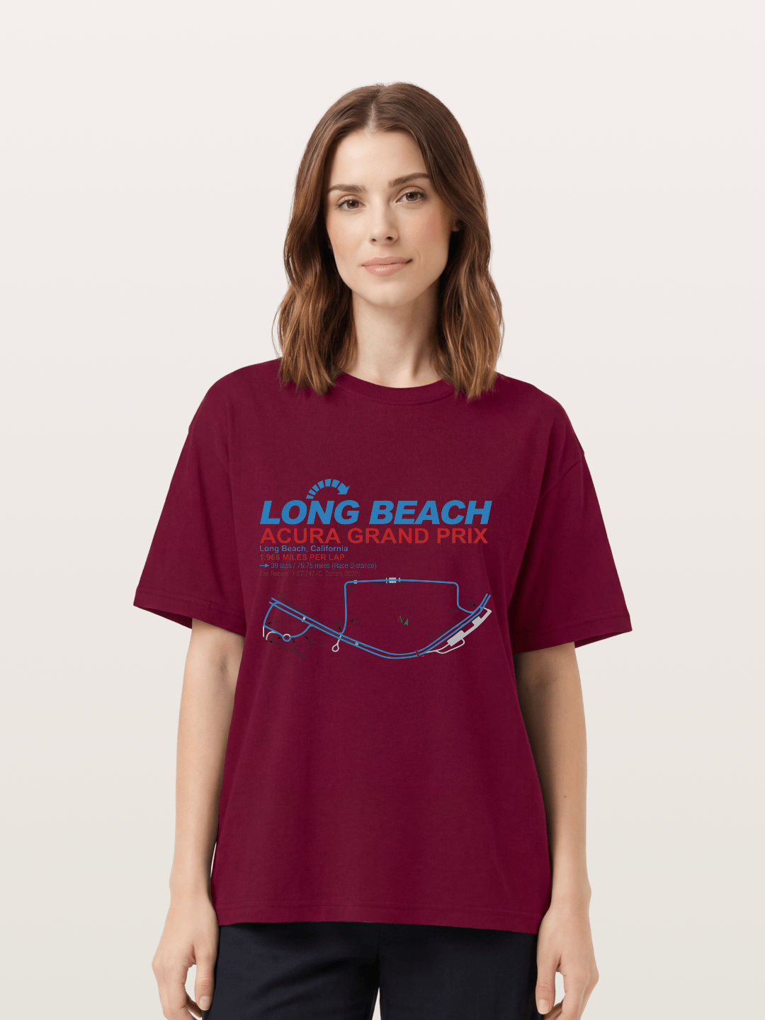 Long Beach Grand Prix Map Gildan T-shirt