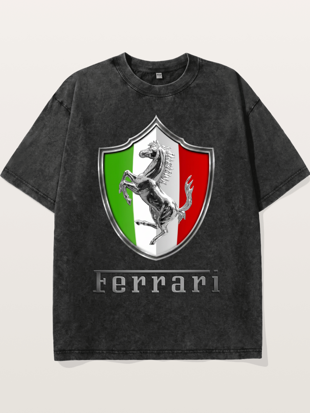 Ferrari Italian Flag Crest Washed T-shirt