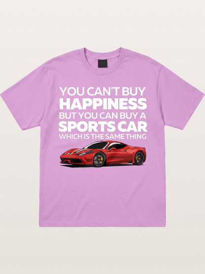 Sports Car Happiness Quote Red Ferrari Gildan T-shirt