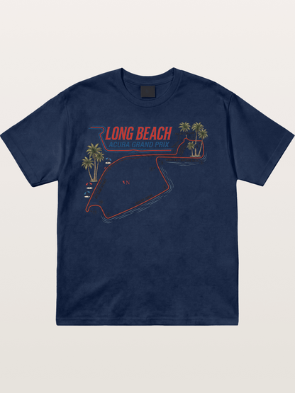 Long Beach Race Track Art Cotton T-shirt