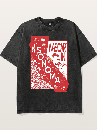 Sonoma Raceway California Outline Washed T-shirt