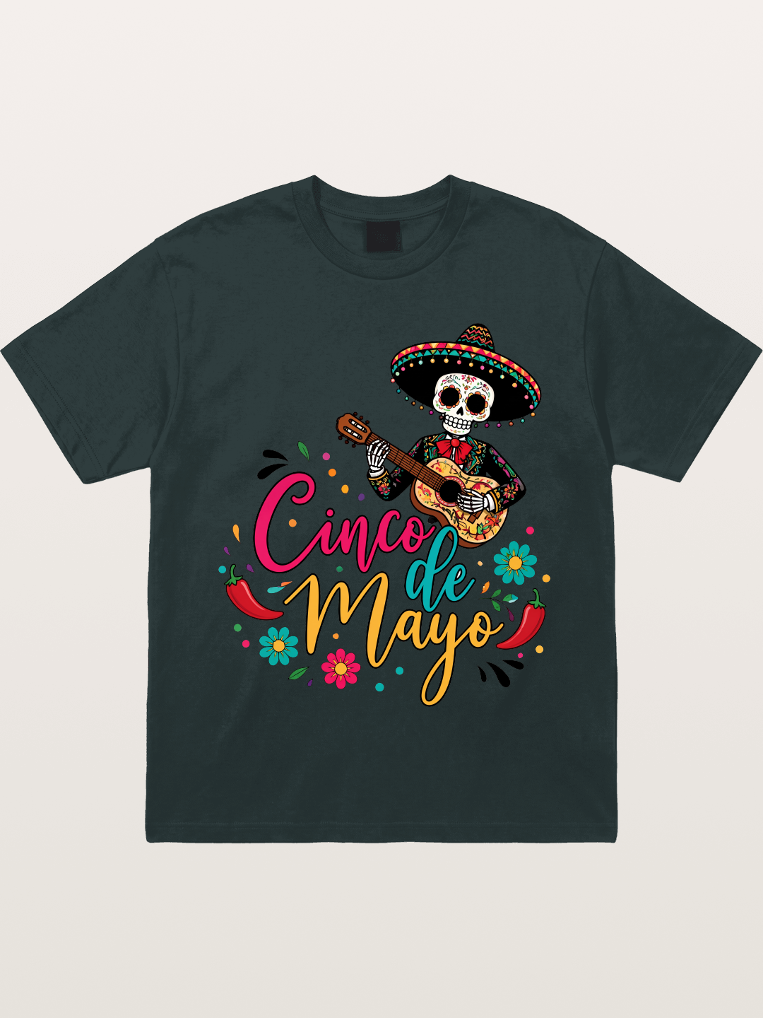 Cinco De Mayo Sugar Skull Graphic Gildan T-shirt