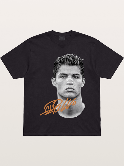 Cristiano Ronaldo Black White Portrait Gildan T-shirt