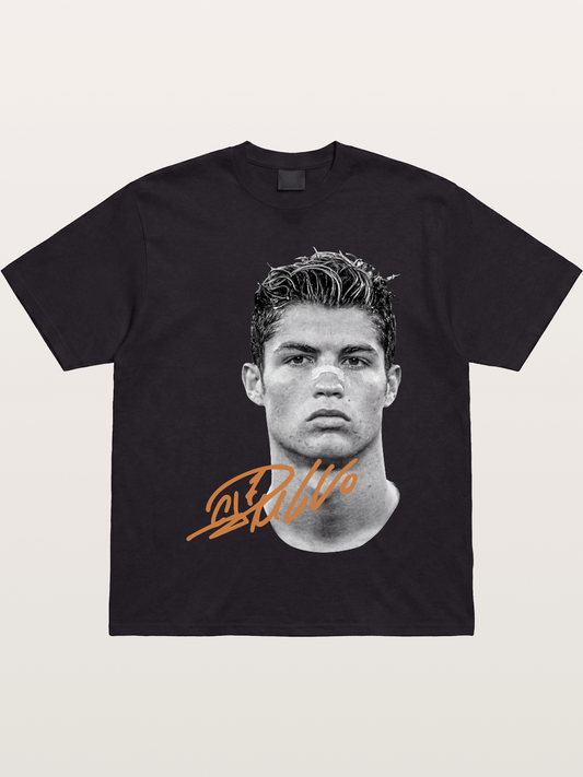 Cristiano Ronaldo Black White Portrait Gildan T-shirt