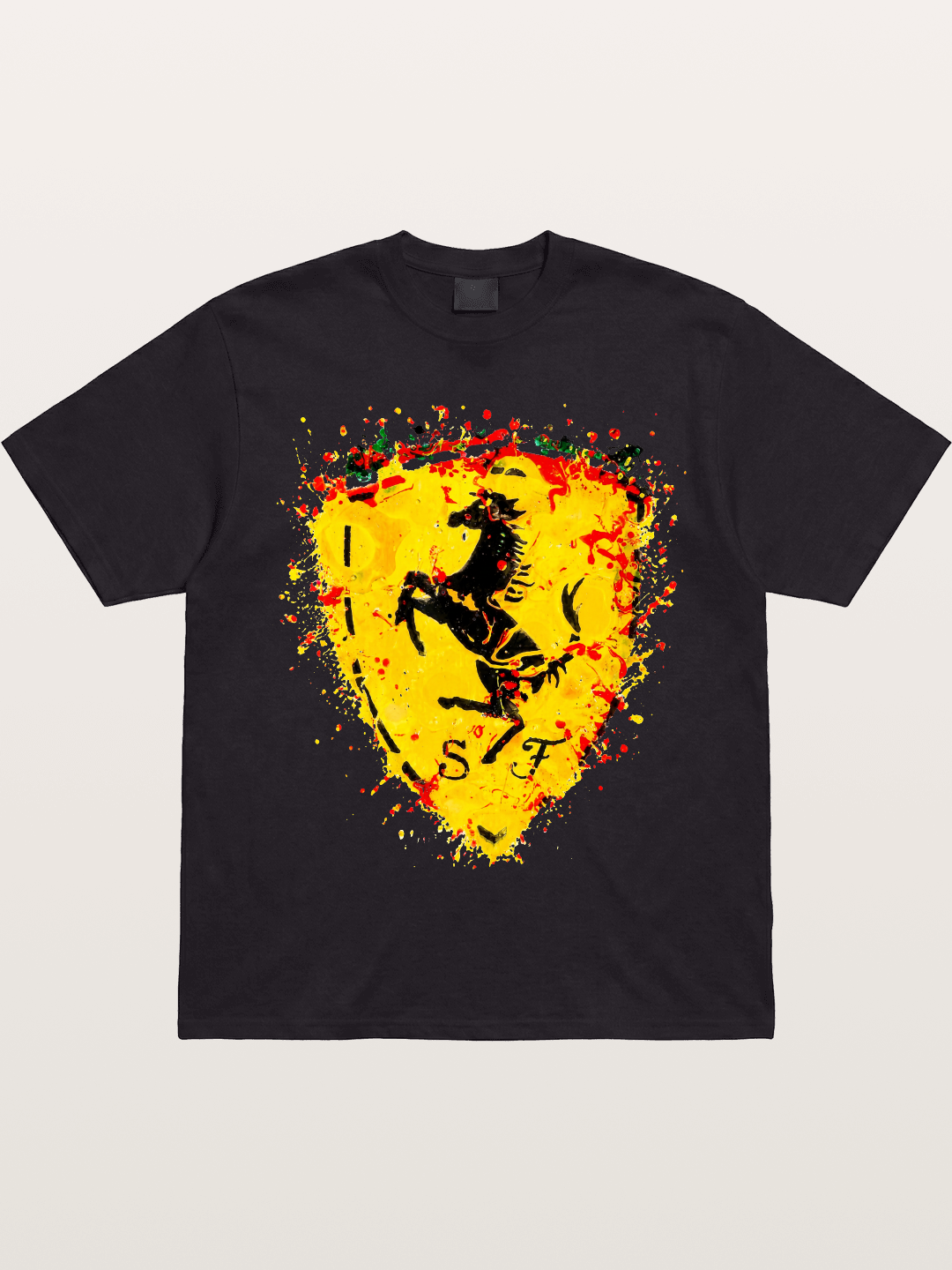 Ferrari Paint Splash Logo Gildan T-shirt