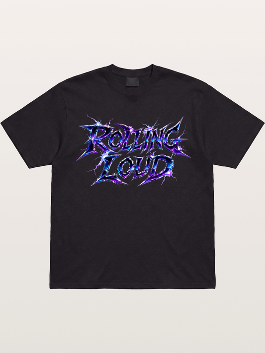 Rolling Loud Blue Lightning Font Gildan T-shirt
