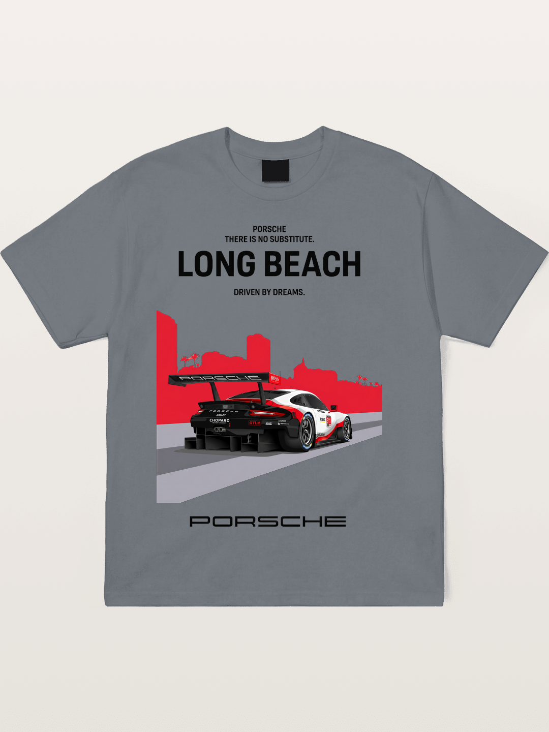 Long Beach Race Porsche Poster Cotton T-shirt