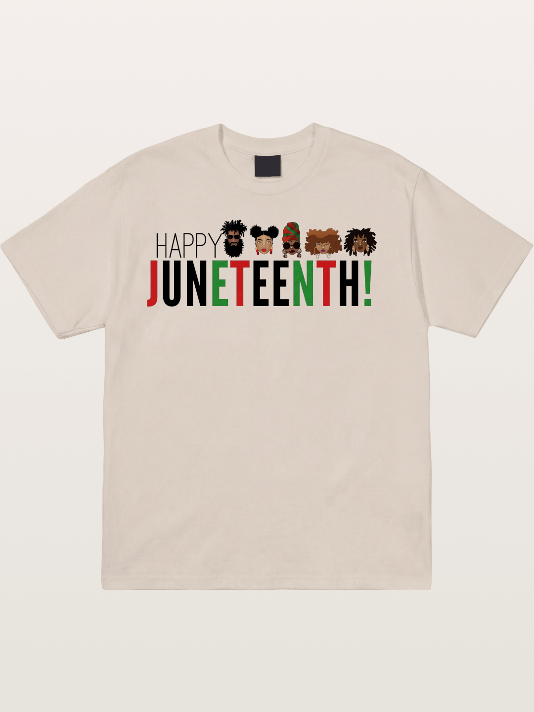 Happy Juneteenth Diverse Faces Cotton T-shirt