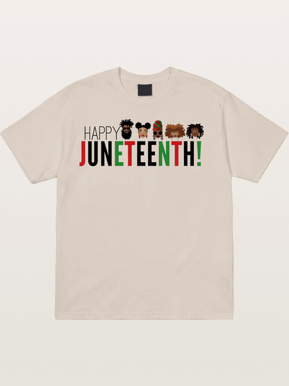 Happy Juneteenth Diverse Faces Cotton T-shirt