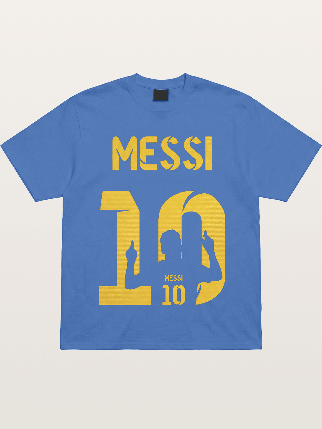 Messi No.10 Gold Silhouette Gildan T-shirt