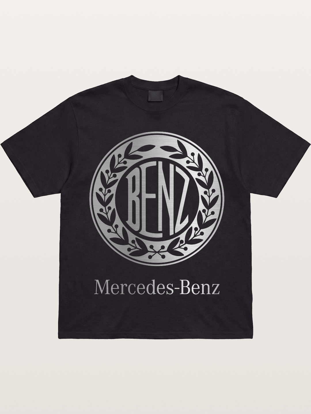 Benz Retro Lettermark Silver Texture Gildan T-shirt