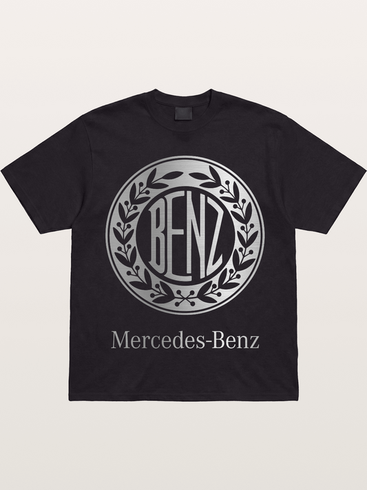 Benz Retro Lettermark Silver Texture Gildan T-shirt