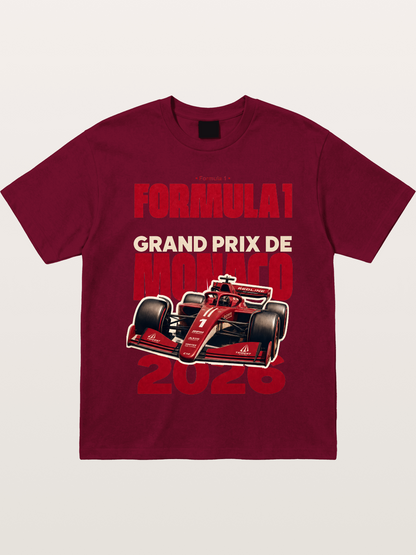 Monaco F1 2026 Red Print Gildan T-shirt