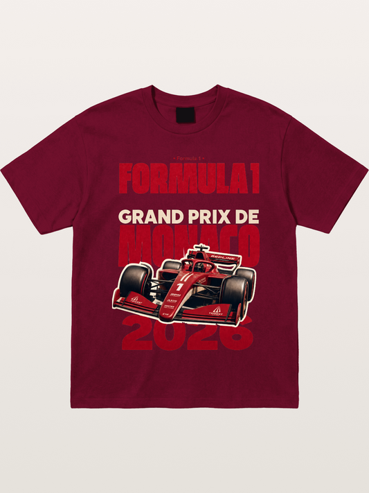 Monaco F1 2026 Red Print Gildan T-shirt