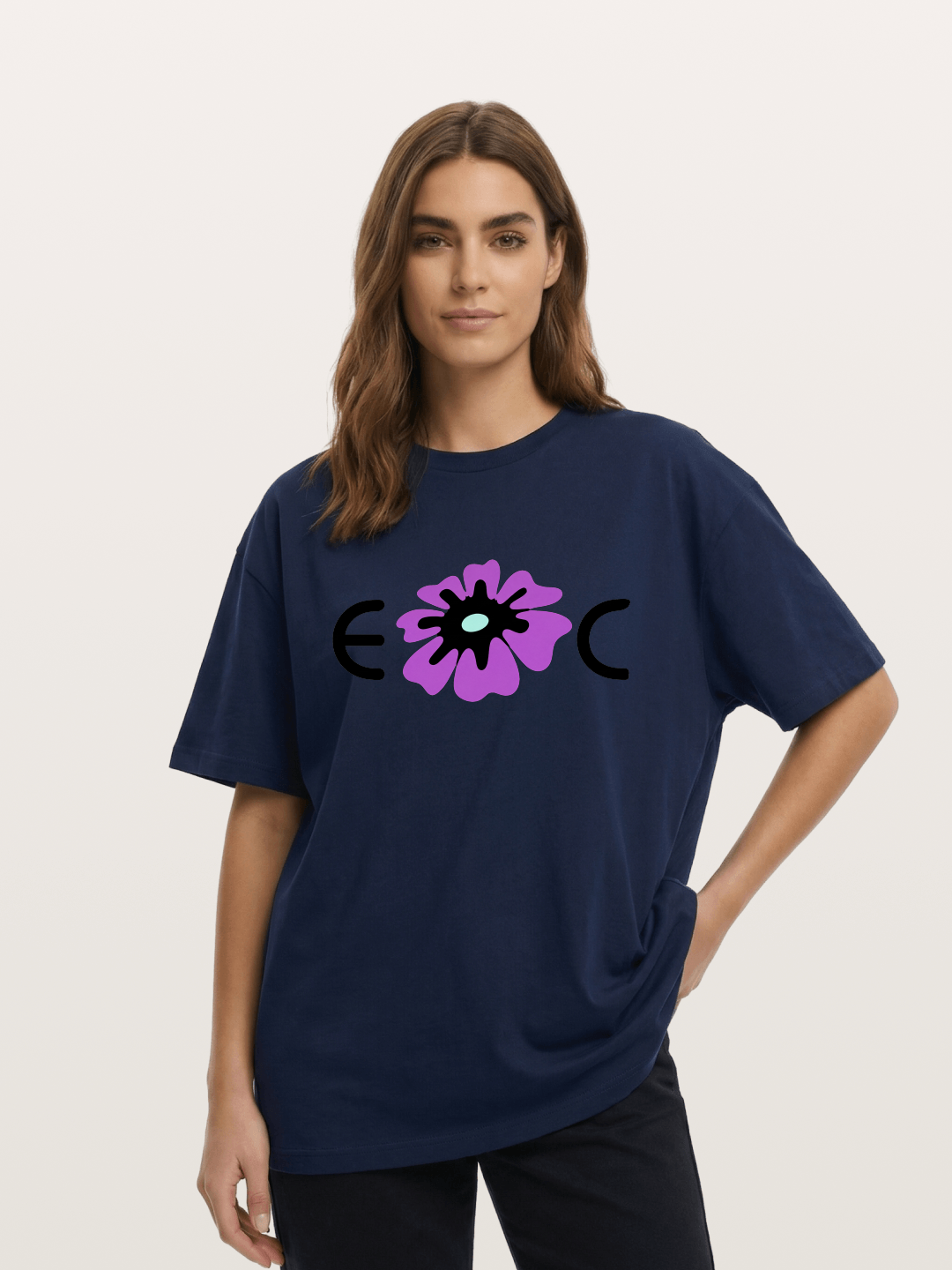Purple EDC Daisy Silhouette Cotton T-shirt