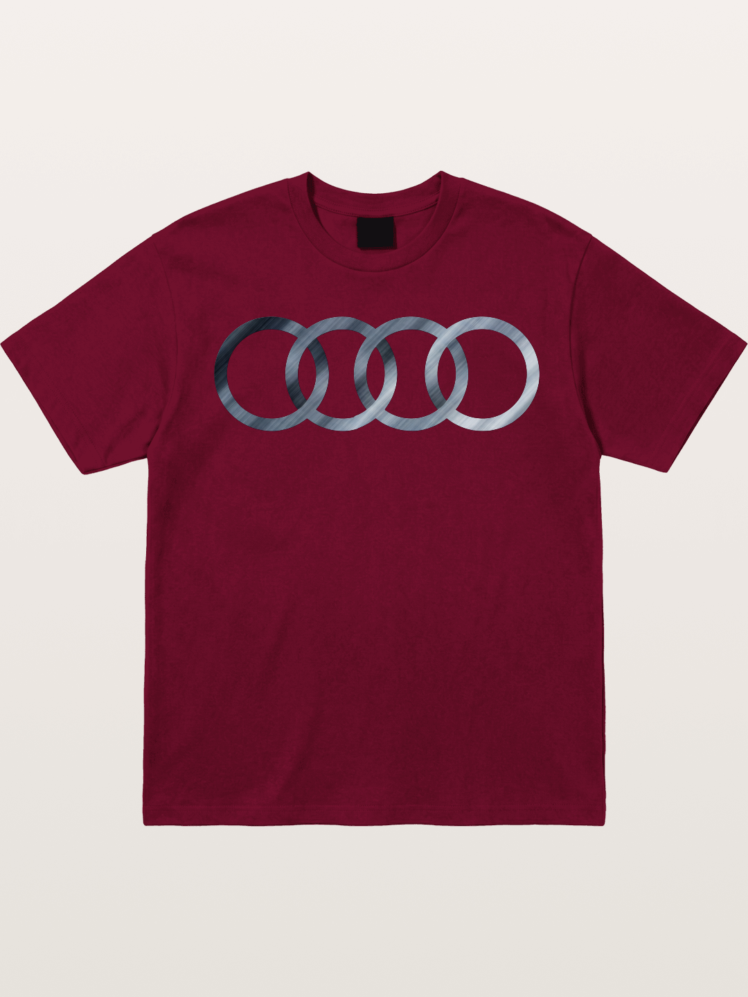 Audi Four Rings Brushed Metal Logo Gildan T-shirt