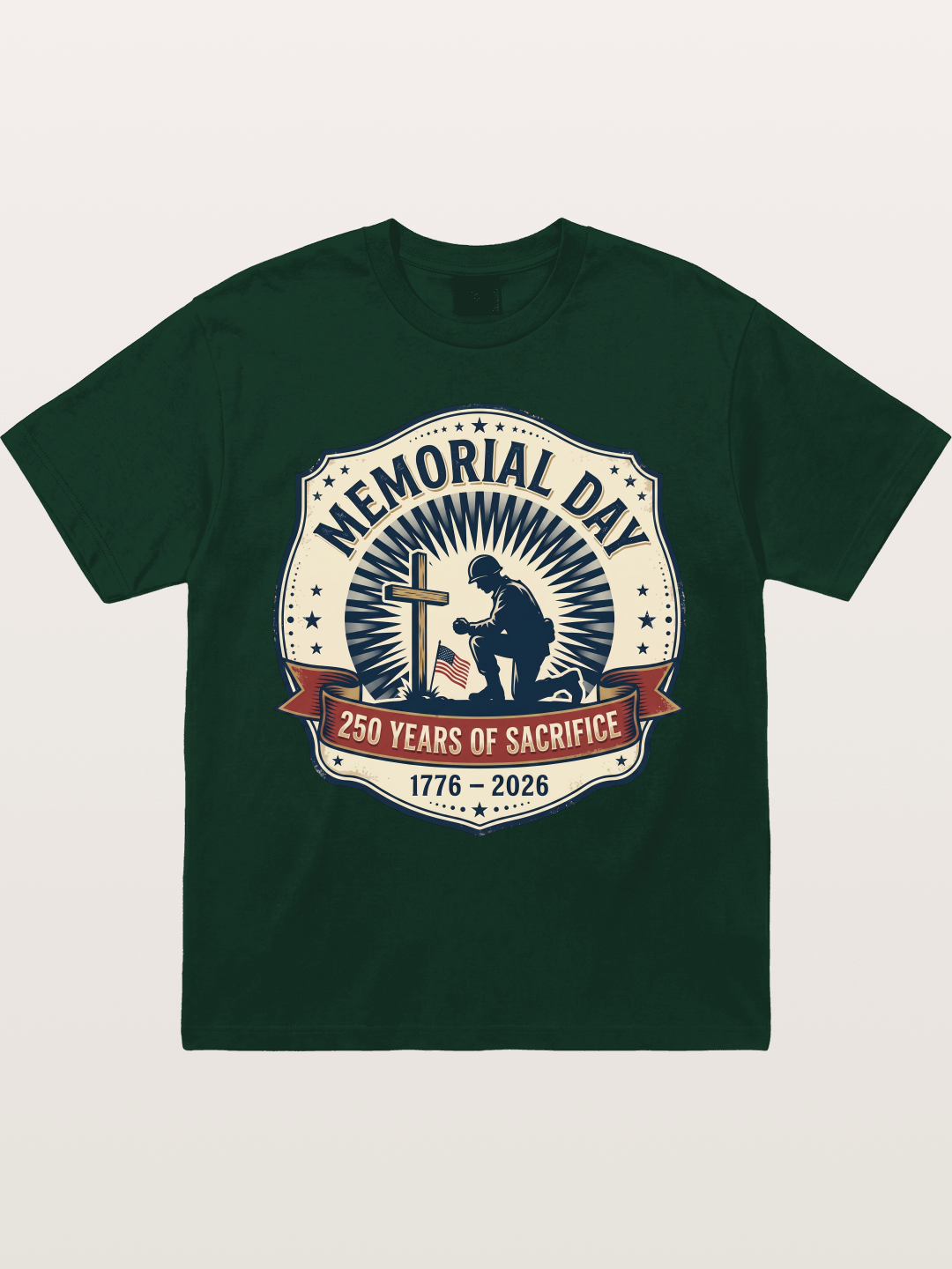 Memorial Day Vintage Sacrifice Badge Gildan T-shirt