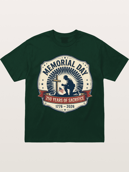 Memorial Day Vintage Sacrifice Badge Gildan T-shirt