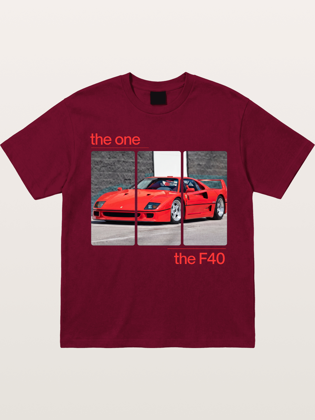 Ferrari F40 The One Split Panels Gildan T-shirt