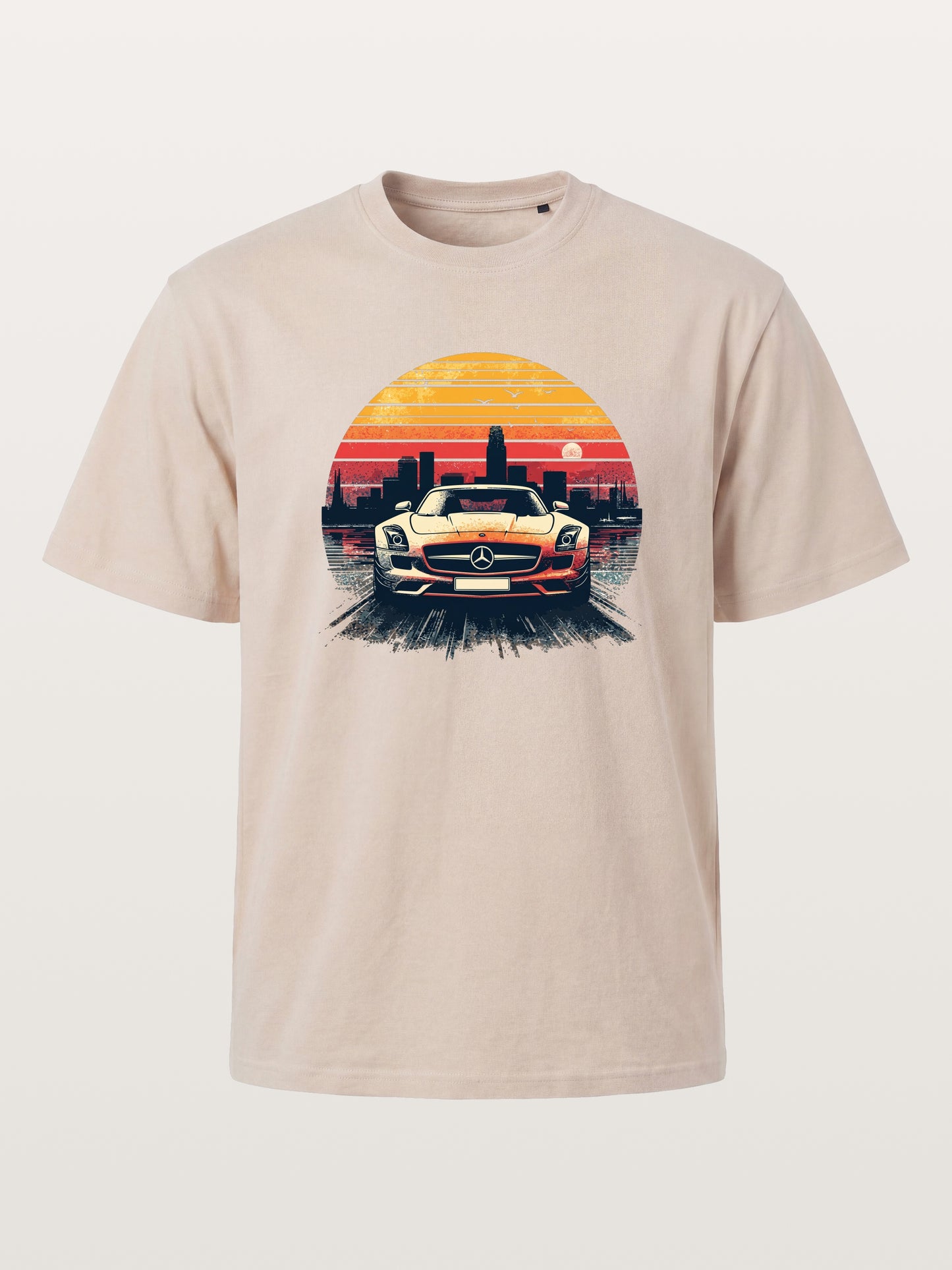 AMG Sport Car Retro Sunset Cityscape Cotton T-shirt