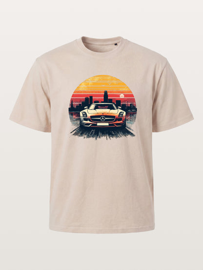 AMG Sport Car Retro Sunset Cityscape Cotton T-shirt