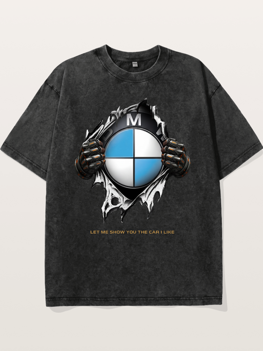 BMW Roundel Tear Through Design Washed T-shirt