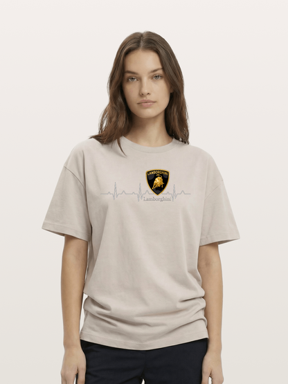 Lamborghini Heartbeat ECG Line Cotton T-shirt